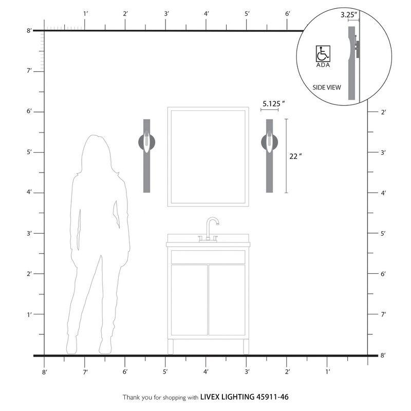 Livex Lighting Acra 1 - Light Wall Light in  Black Chrome