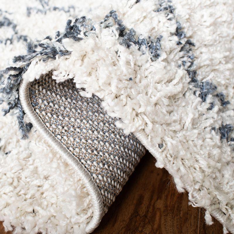 Pro Lux Shag PLX434 Power Loomed Indoor Area Rug - 5'x8' - Cream/Blue - Safavieh