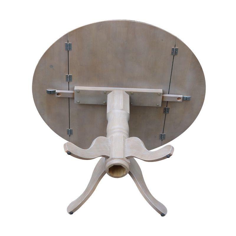 42" Mason Round Dual Drop Leaf Extendable Dining Table - International Concepts: Seats 4, Pedestal Base