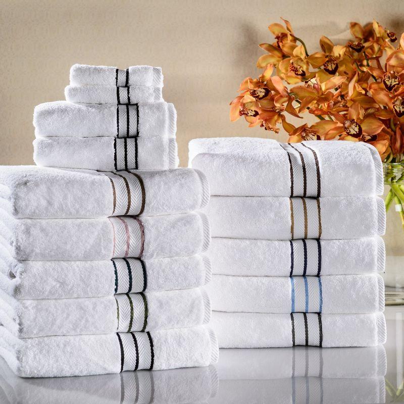 Premium Cotton Solid Plush Heavyweight Hotel Luxury Towel Set by Blue Nile Mills