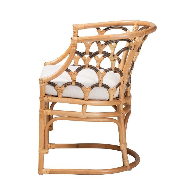 bali & pari Aster Modern Bohemian Natural Brown Rattan Armchair