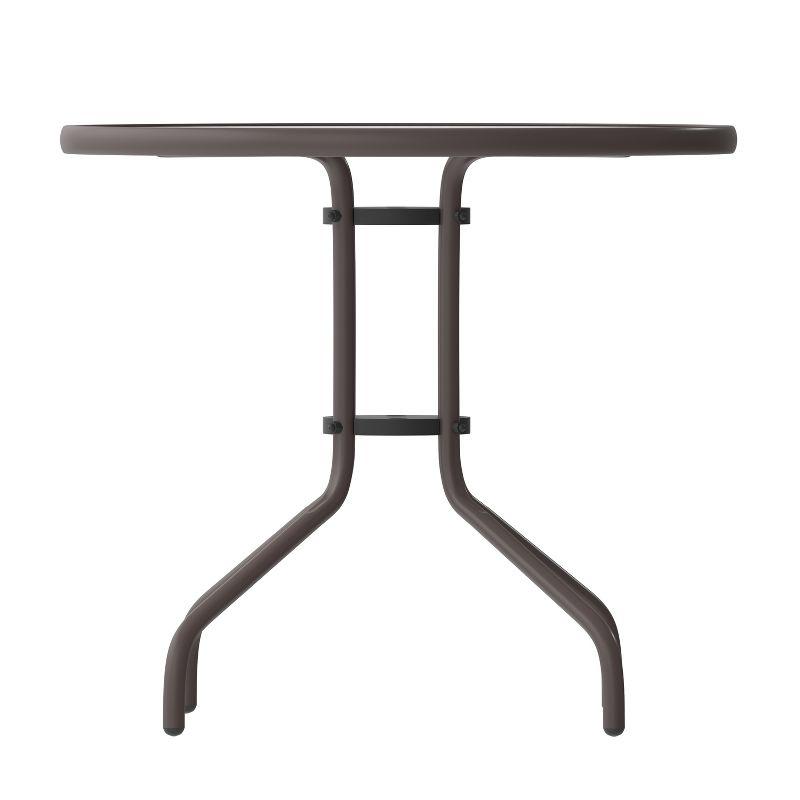 Flash Furniture Bellamy 31.5'' Bronze Round Tempered Glass Metal Table