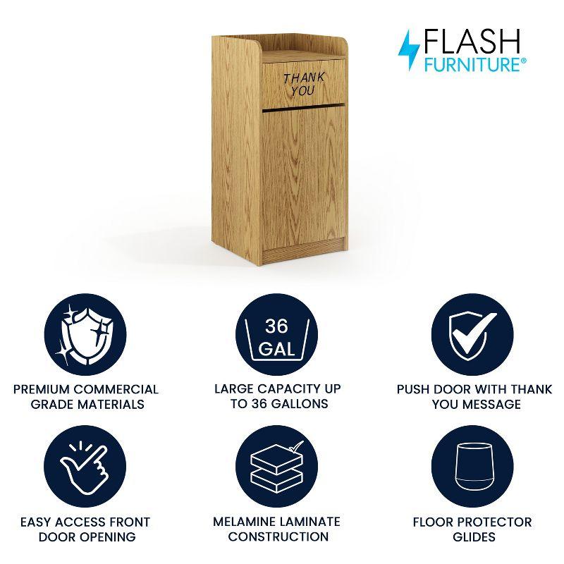 Flash Furniture Wood Tray Top Receptacle