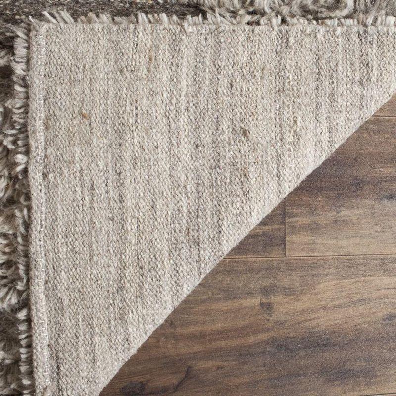 Gray Wool-Cotton Hand-Knotted 9' x 12' Modern Area Rug