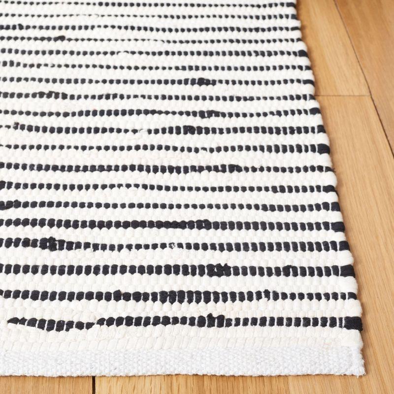 Ivory and Navy Handwoven Wool Kilim Area Rug, 3' x 5'