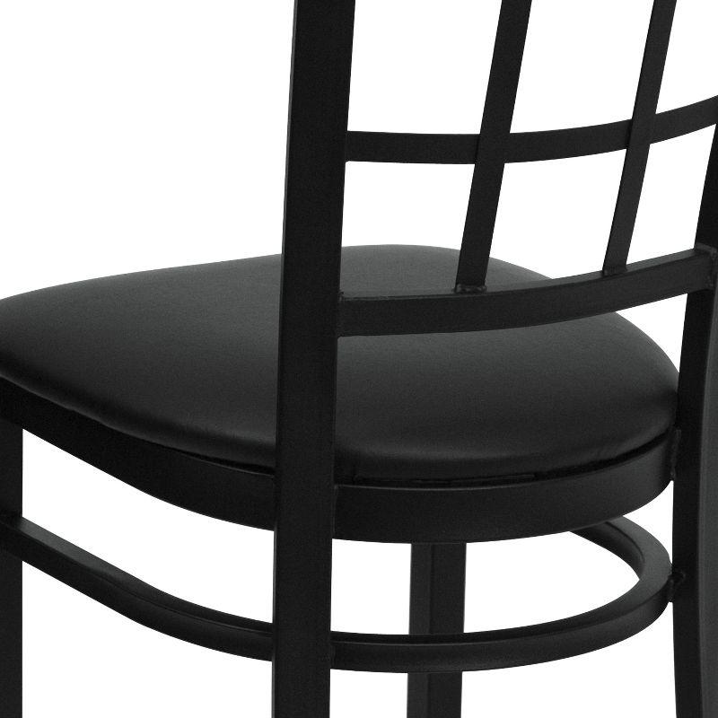 Hercules Series 36.5" High Black Metal Side Chair with Vinyl Seat