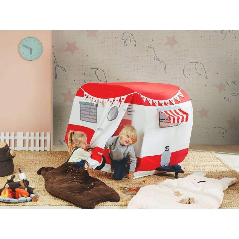 Red and White Camper Kids' Play Tent with Banner