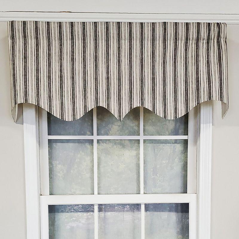 RLF Home Luxurious Modern Design Classic Brunswick Stripe Regal Style Window Valance 50" x 17"