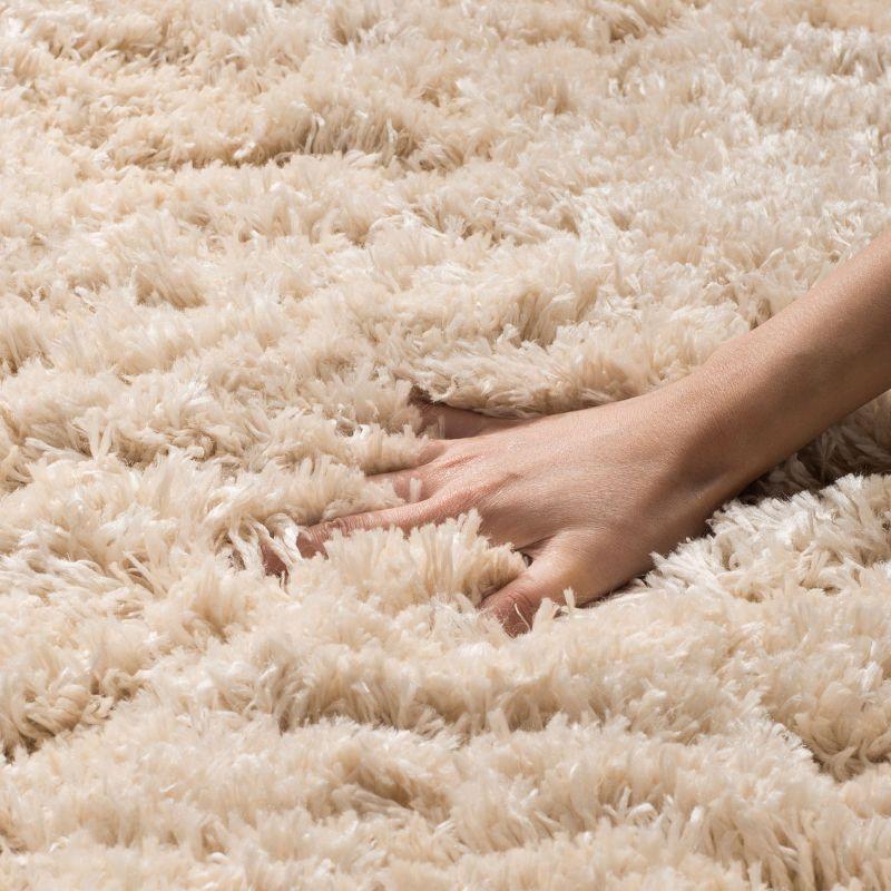 Polar Shag PSG800 Power Loomed Indoor Area Rug - 6'7"x9'2" - Light Beige - Safavieh