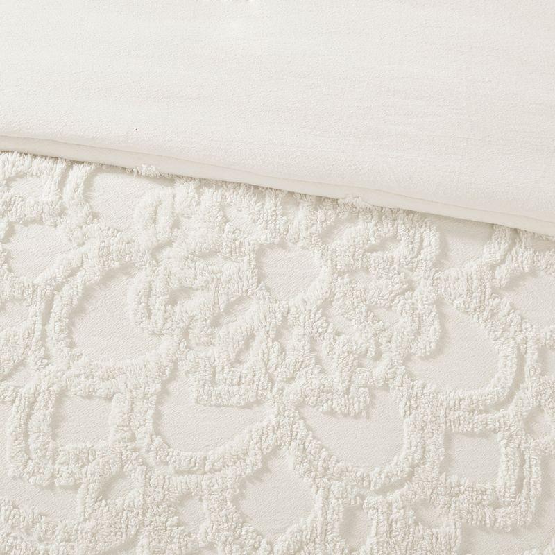 Madison Park Laetitia Tufted Chenille Cotton 3 Piece Medallion Duvet Cover Set