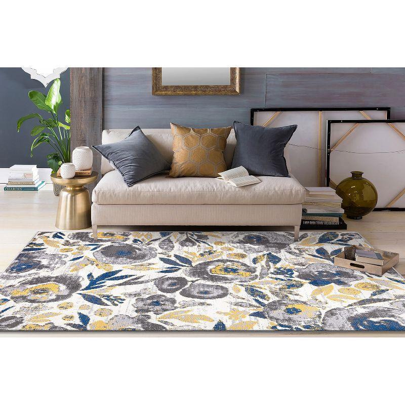 World Rug Gallery Vintage Modern Floral Indoor Area Rug - Cream 7'10" x 10'
