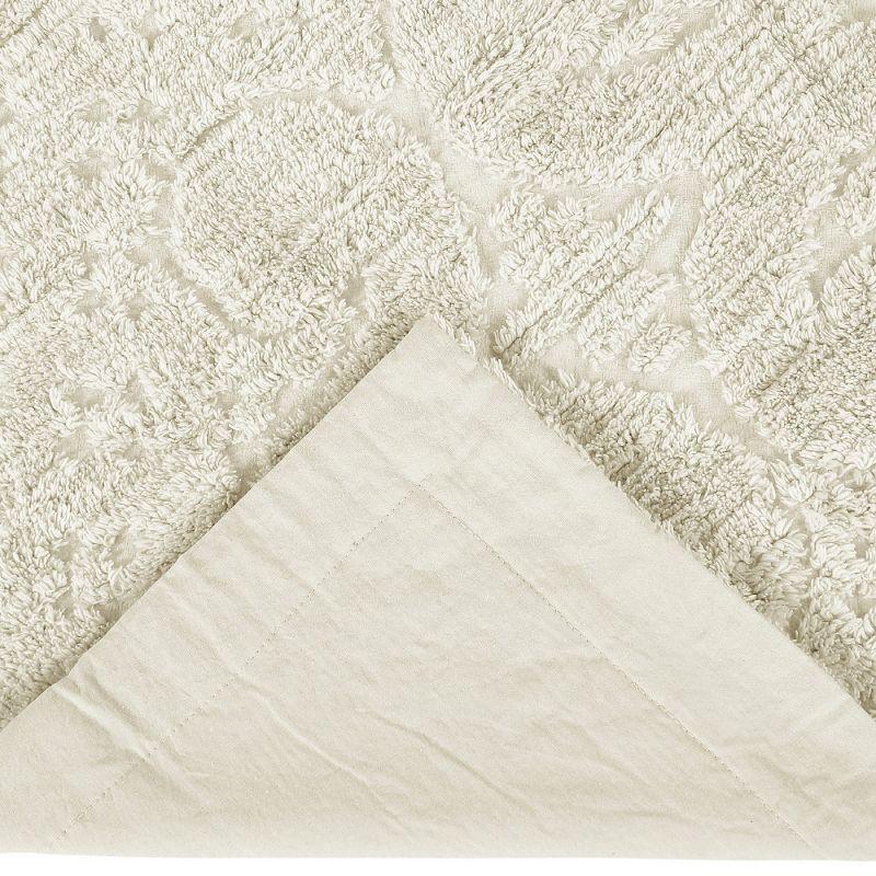 Standard Ashton Collection 100% Cotton Tufted Unique Luxurious Medallion Design Pillow Shams Ivory - Better Trends