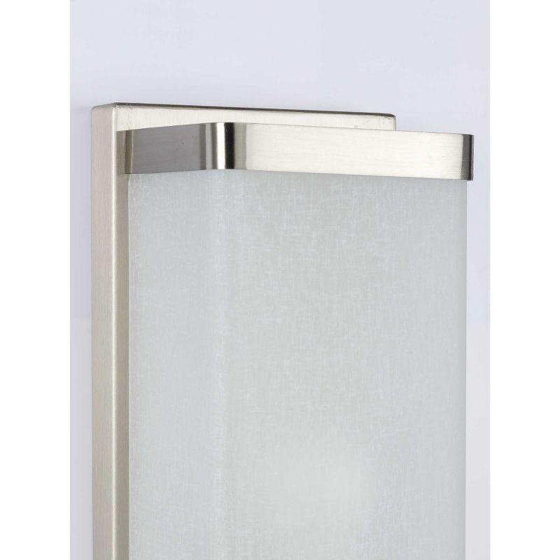 Progress Lighting Linen Glass Sconce, 1-Light Wall Light, Brushed Nickel, Etched Glass Shade