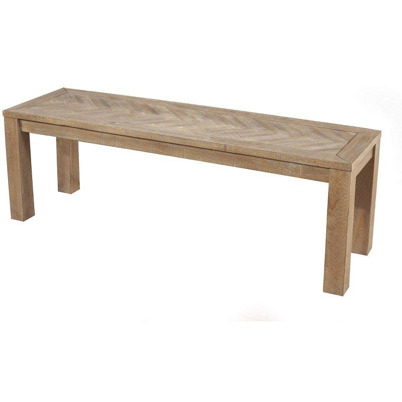 Aiden 60" Weathered Natural Pine Dining Bench