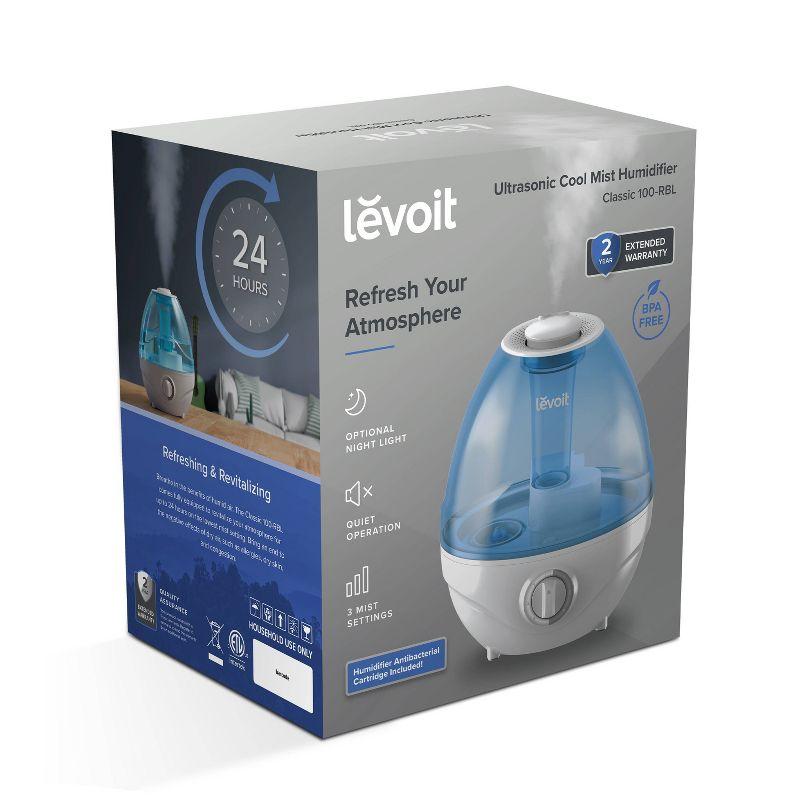 Levoit 0.6 Gallons Cool Mist Ultrasonic Tabletop Humidifier with Adjustable Humidistat for 300 Cubic Feet