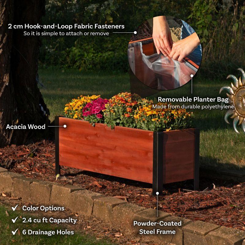 Roxey Acacia Wood Rectangular Raised Garden Bed Planter Box - 37" x 13" x 14.75"