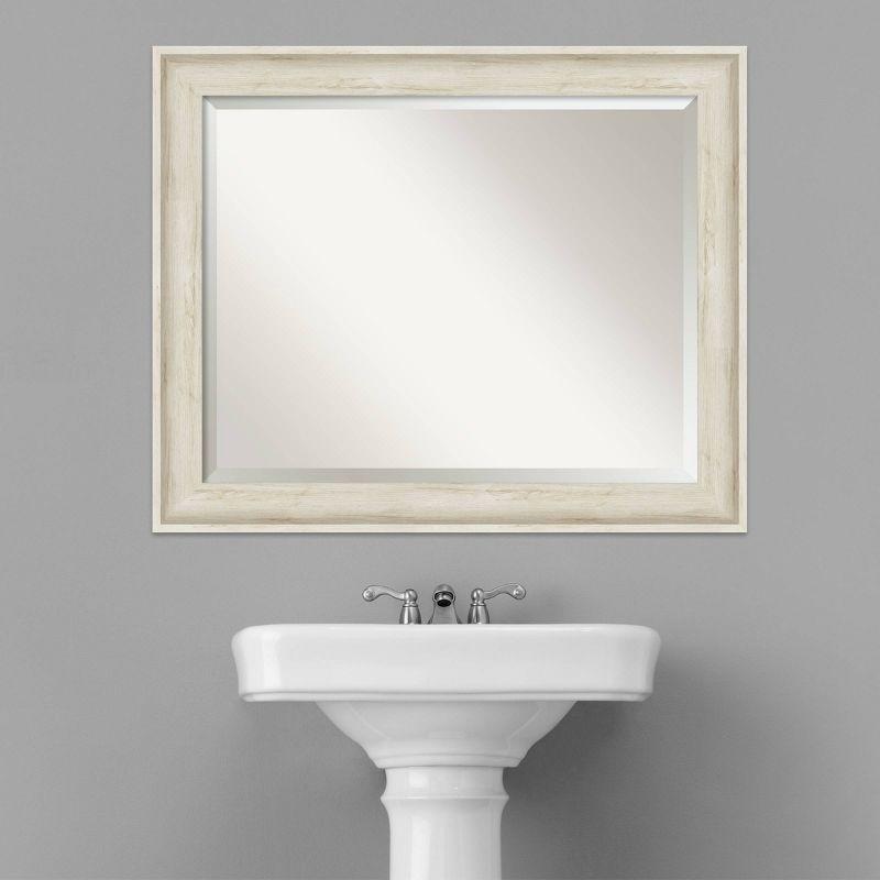 33" x 27" Regal Framed Bathroom Vanity Wall Mirror Birch Cream - Amanti Art: Beveled, Polystyrene Frame, Wall Mount