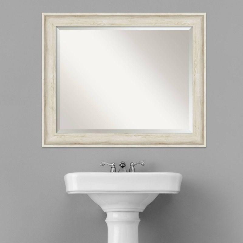 33&#34; x 27&#34; Regal Birch Framed Wall Mirror Cream - Amanti Art