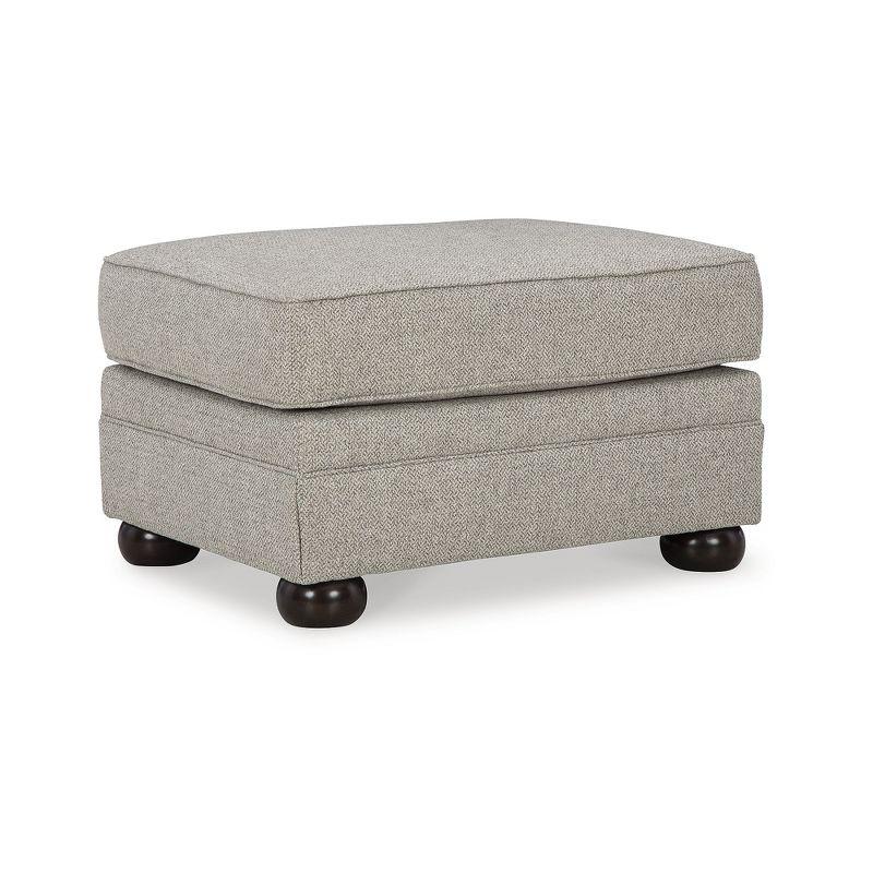 Signature Design by Ashley Gaelon Casual Firmly Cushioned Ottoman with Bun Legs, Gray & Brown