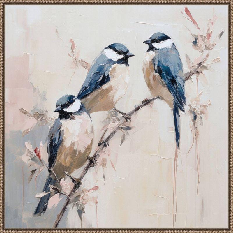 Amanti Art 30"x30" Elegant Bird Silhouettes I by Lazar Studio Framed Canvas Wall Art Print