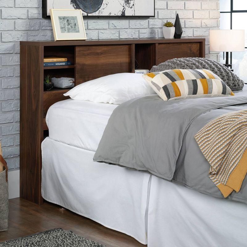 Full/Queen Harvey Park Headboard Pacific Maple - Sauder: Sliding Door Storage, Adjustable Shelves