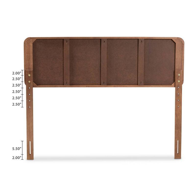Mid-Century Modern Walnut Queen Bed with Tufted Upholstered Headboard