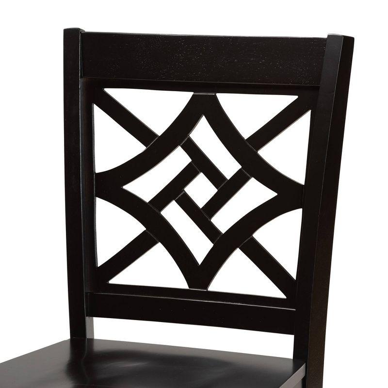 2pc Nicolette Wood Counter Height Barstools Brown - Baxton Studio: Oval Back, Polyester Upholstery, 24" Seat