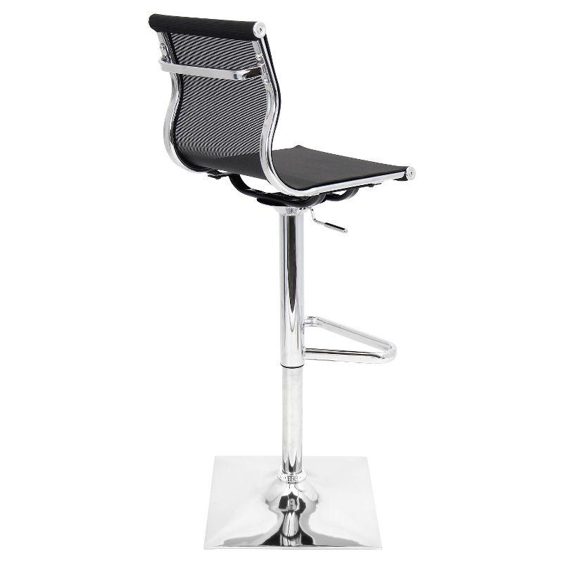 LumiSource Mirage 33.25" Barstool Metal/Black: Adjustable, Swivel, Low Back, Modern Design