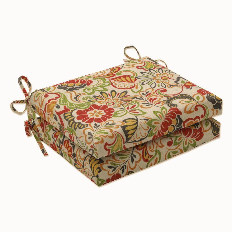 Zoe Floral Multicolor Polyester Indoor/Outdoor Seat Cushions Set