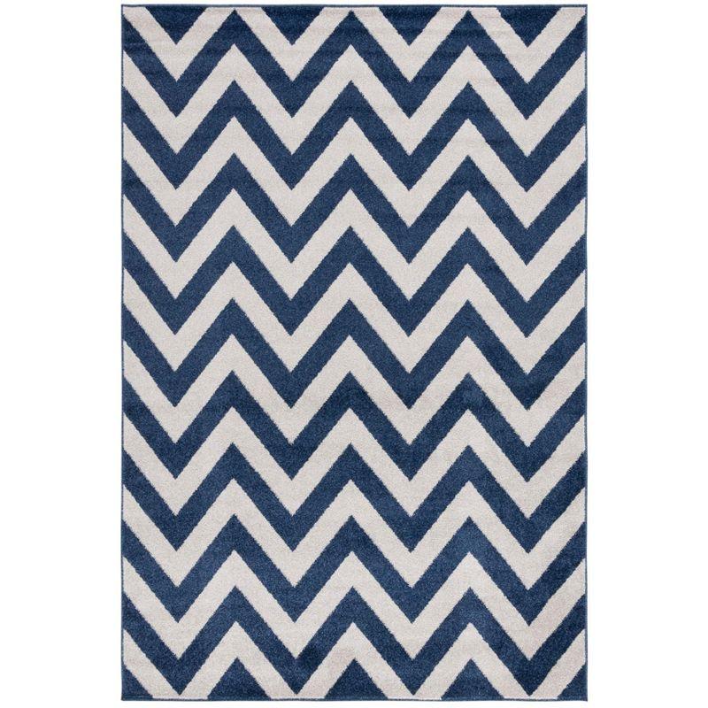 Amherst AMT419 Power Loomed Indoor Area Rug - Navy/Beige - 4'x6' - Safavieh