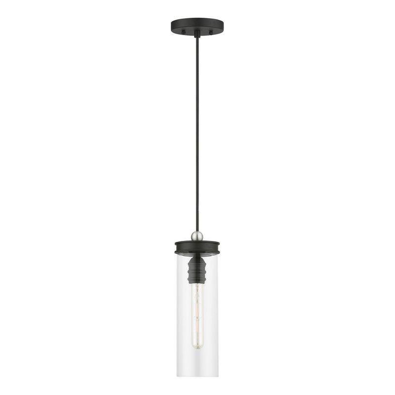 Livex Lighting Devoe 1 - Light Pendant in  Black/Brushed Nickel