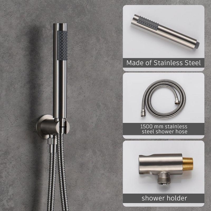 Luxury Wall-Mounted 3-Function Shower System Solid Brass Mixer Valve, 1.8 GPM Flow & Dual Showerheads with Rough-in Valve