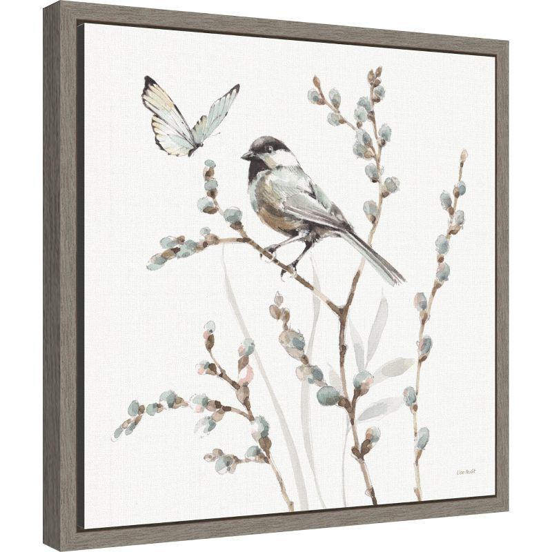 Amanti Art A Country Weekend XVII (Bird and Butterfly) by Lisa Audit Canvas Wall Art Print Framed 16 x 16-in.