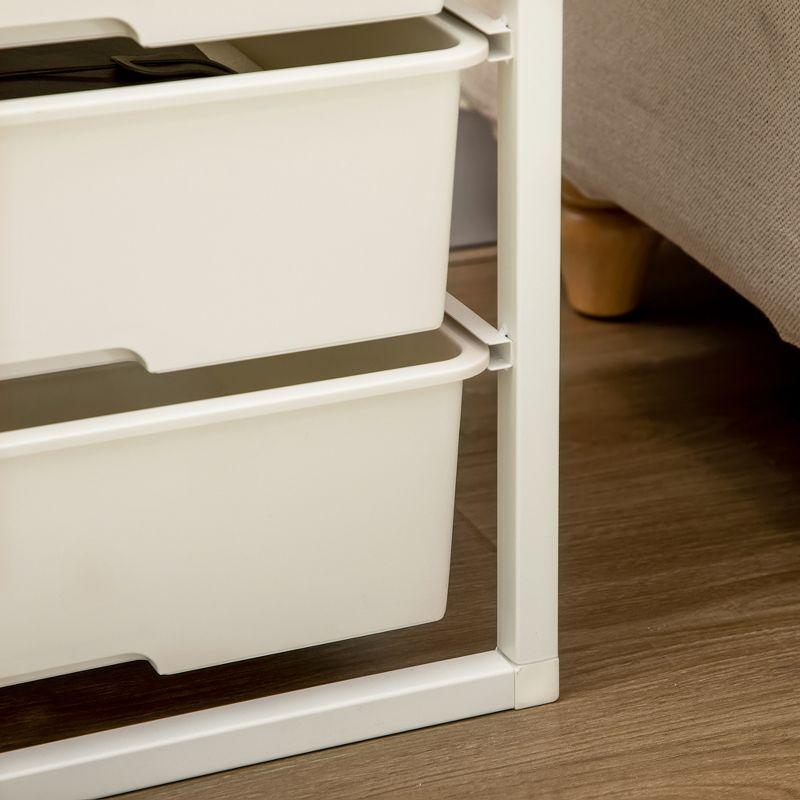 HOMCOM Dresser Storage Drawers with 6 Plastic Bins and Steel Frame, Crafting Bins for Living Room, Bedroom