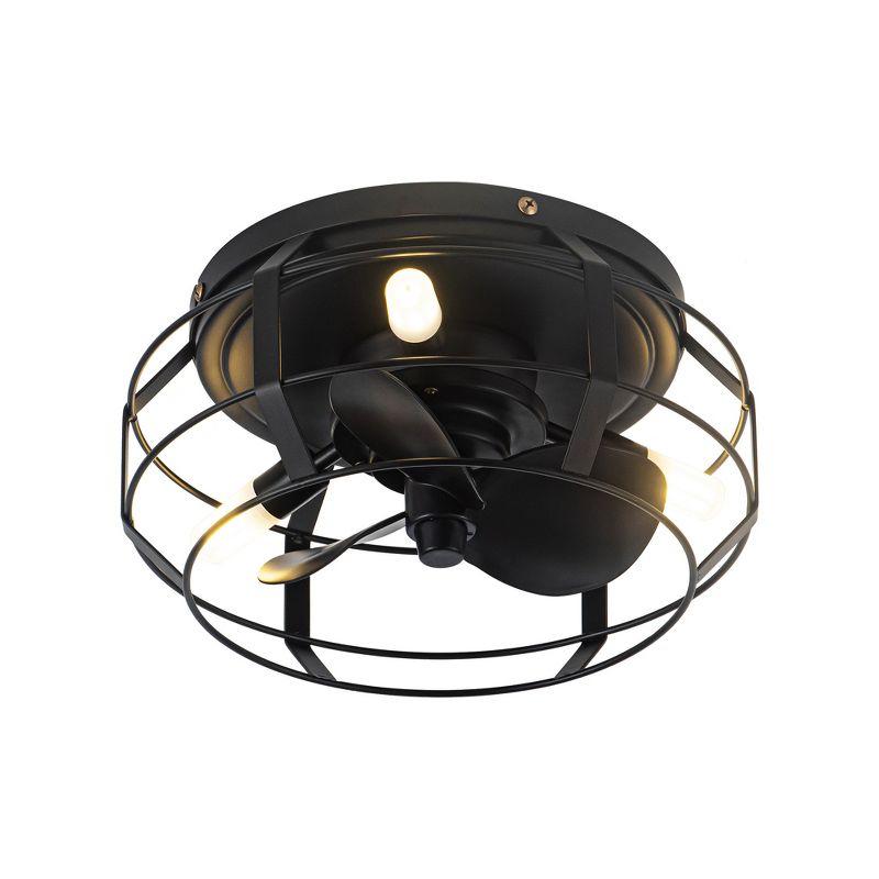 Parrot Uncle 12.2" Modern Black Bladeless Fan Flush Mount Ceiling Fan