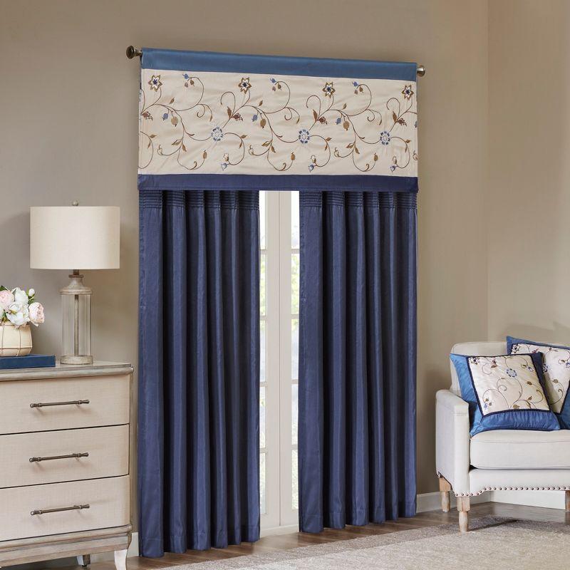 Madison Park Serene Embroidered Curtain Panel