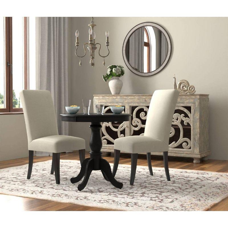 Carolina Living 30" Salem Round Pedestal Dining Table Black: Rubberwood, MDF, Non-Extension