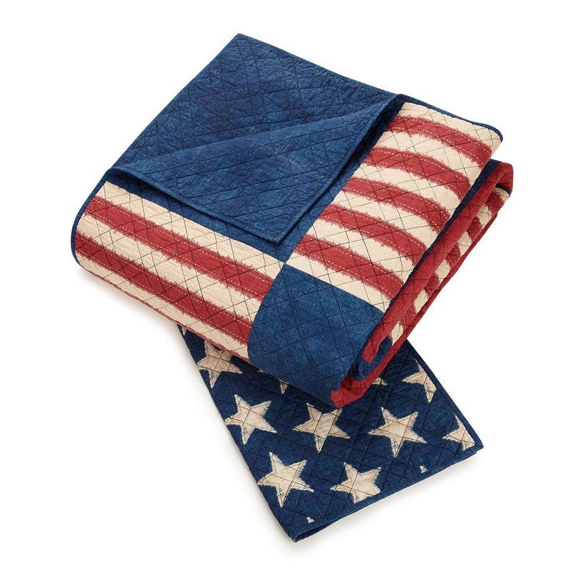 Modern Heirloom Americana Patch 100% Cotton 3-Piece Quilt/Coverlet Set