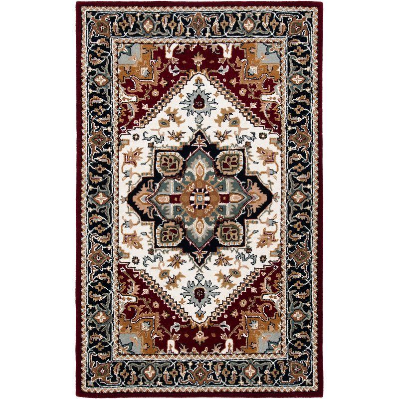 Heritage HG625 Handmade Area Rug - 5'x8' - Ivory/Red - Safavieh