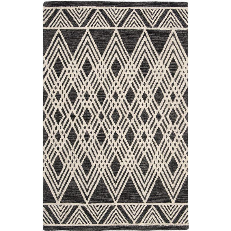 Micro-Loop MLP155 Hand Tufted Area Rug - Charcoal/Ivory - 5'x8' - Safavieh.