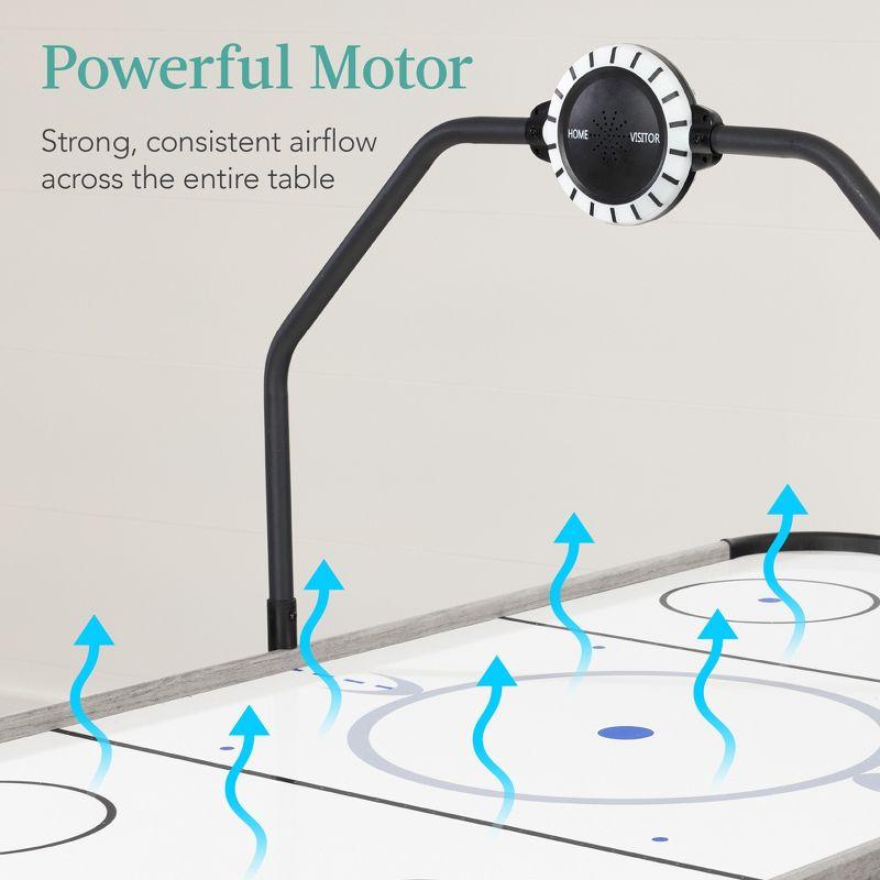 Best Choice Products 54in Air Hockey Game Table w/ LED Lights, Scoreboard, Powerful Motor - Gray