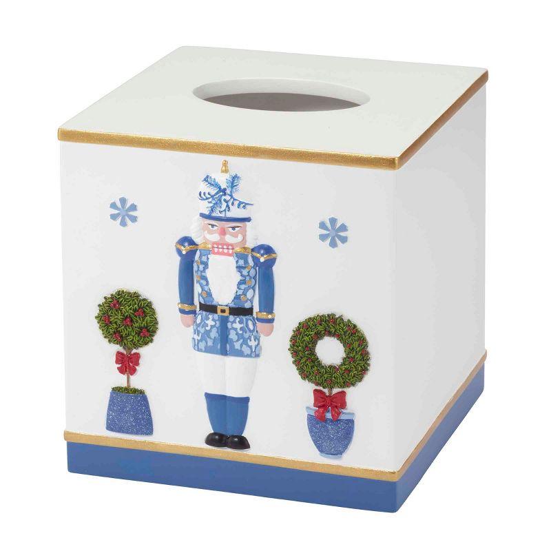 Hand-Painted Blue and White Nutcracker Resin Tissue Box Cover