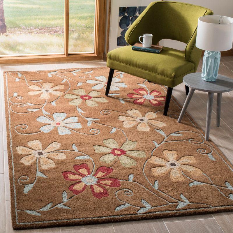 Blossom BLM784 Hand Hooked Area Rug - Camel/Multi - 8'x10' - Safavieh.