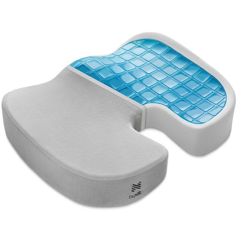 Gray Gel-Enhanced Memory Foam Ergonomic Seat Cushion