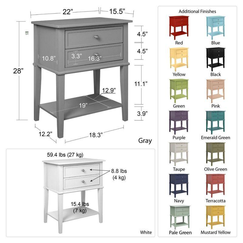 Ameriwood Home Franklin Accent Table with 2 Drawers, Pale Green