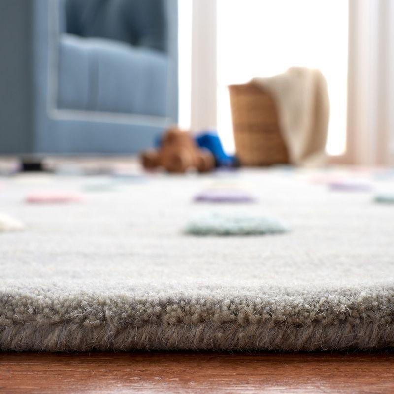 Handmade Gray Wool Tufted Kids Area Rug 4' x 6'