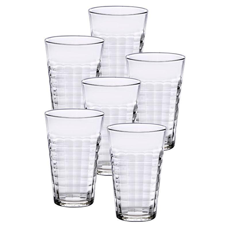 Duralex Prisme Clear Tumbler, Made in France, Set of 6, 17.625 ounce