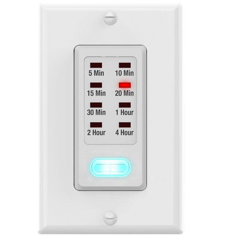 White In-Wall Programmable Countdown Timer Switch with LED Indicator