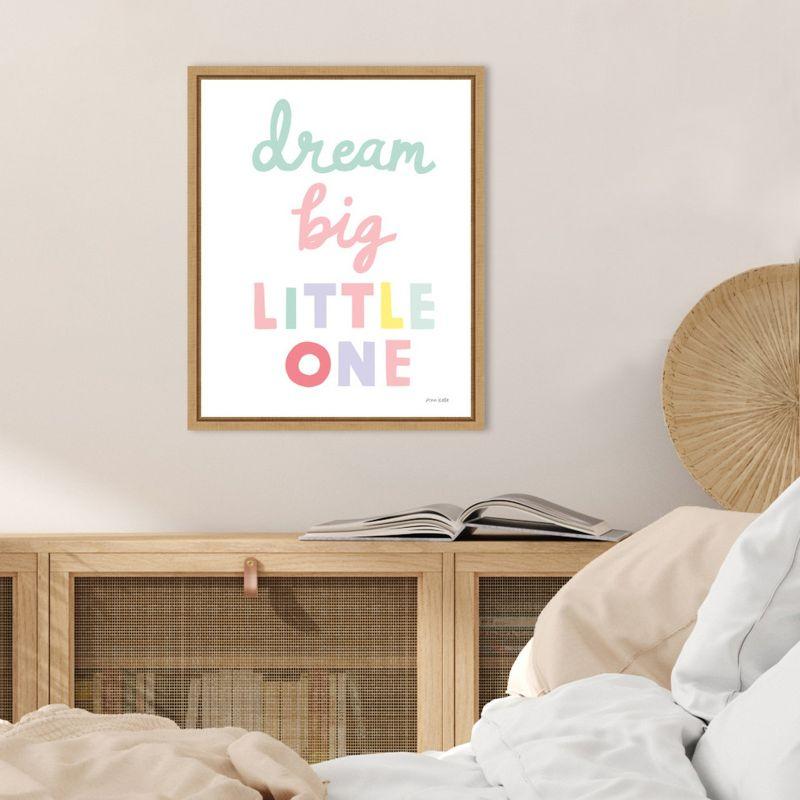 Amanti Art Dream Big Little One Cursive by Ann Kelle Canvas Wall Art Print Framed 16 x 20-in.