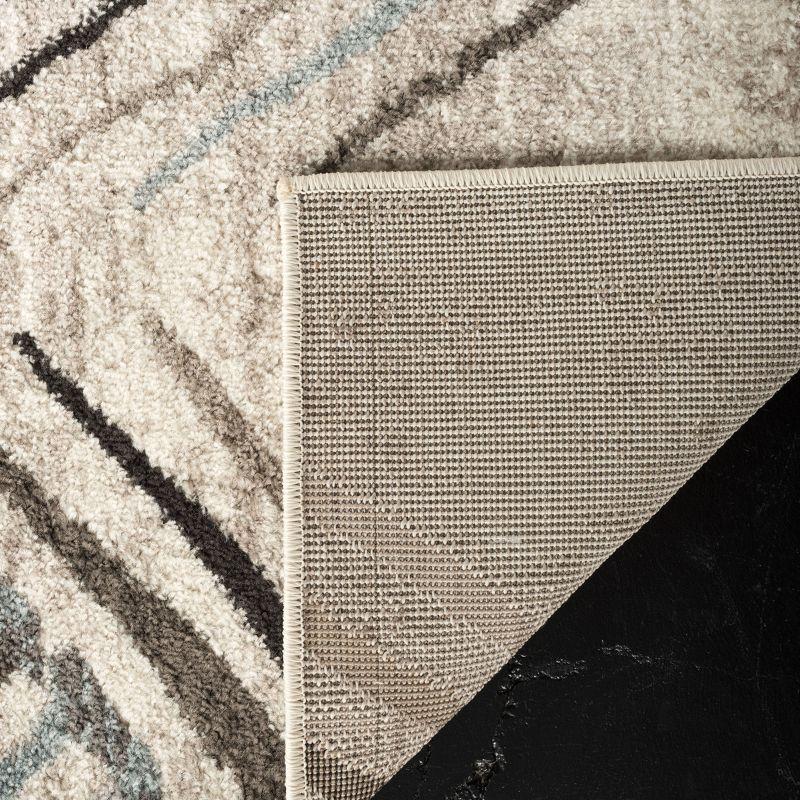 Amsterdam AMS112 Power Loomed Indoor Area Rug - Cream/Charcoal - 5'1"x7'6" - Safavieh